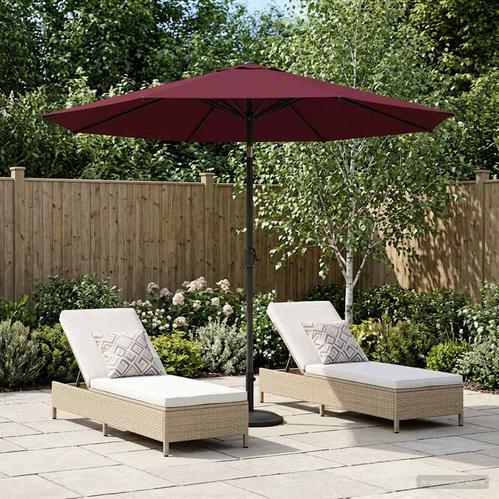 Garden Parasol Rectangular 2.3 x 2.3 m Polyester without Base Bordeaux red