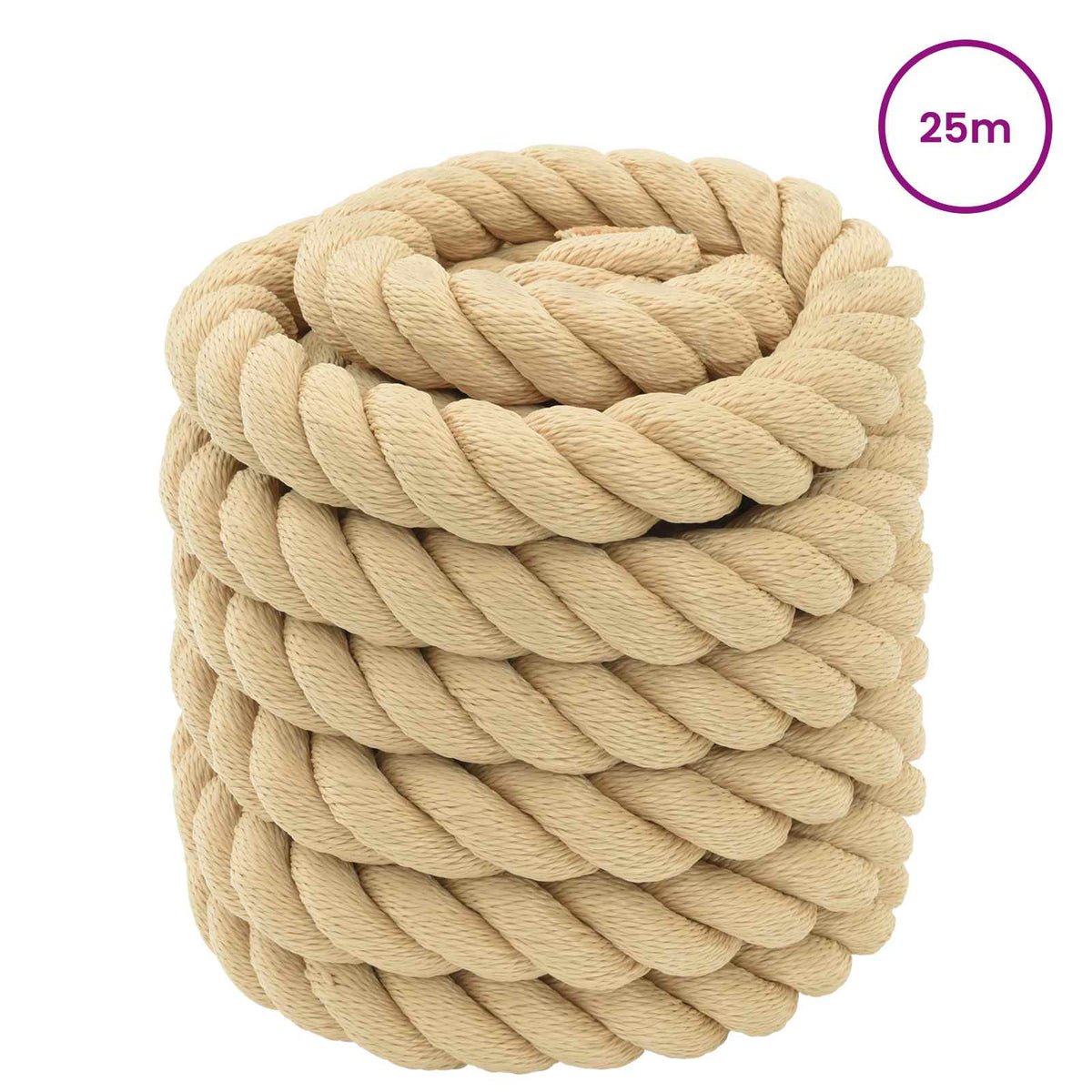 Boat Rope Length 25 m Natural 50 mm