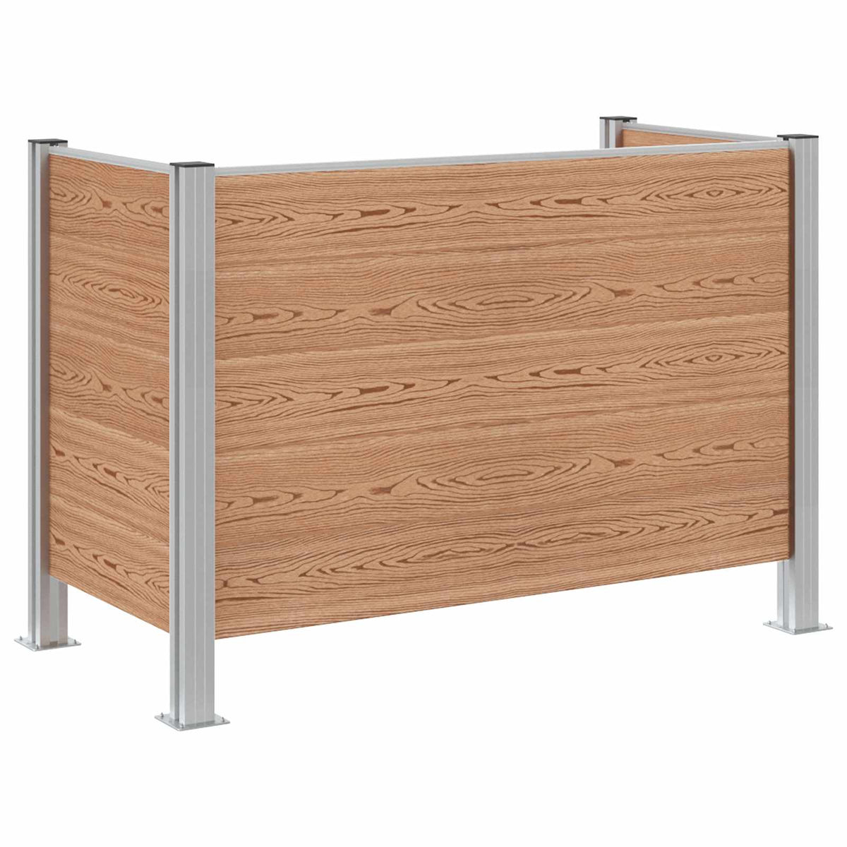 vidaXL Garbage Bin Fence Brown 161 x 85 x 115 cm Aluminium and WPC 2