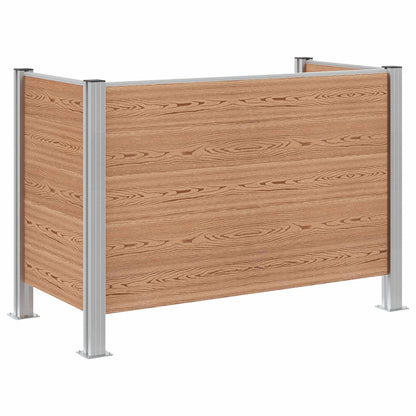 vidaXL Garbage Bin Fence Brown 161 x 85 x 115 cm Aluminium and WPC 2