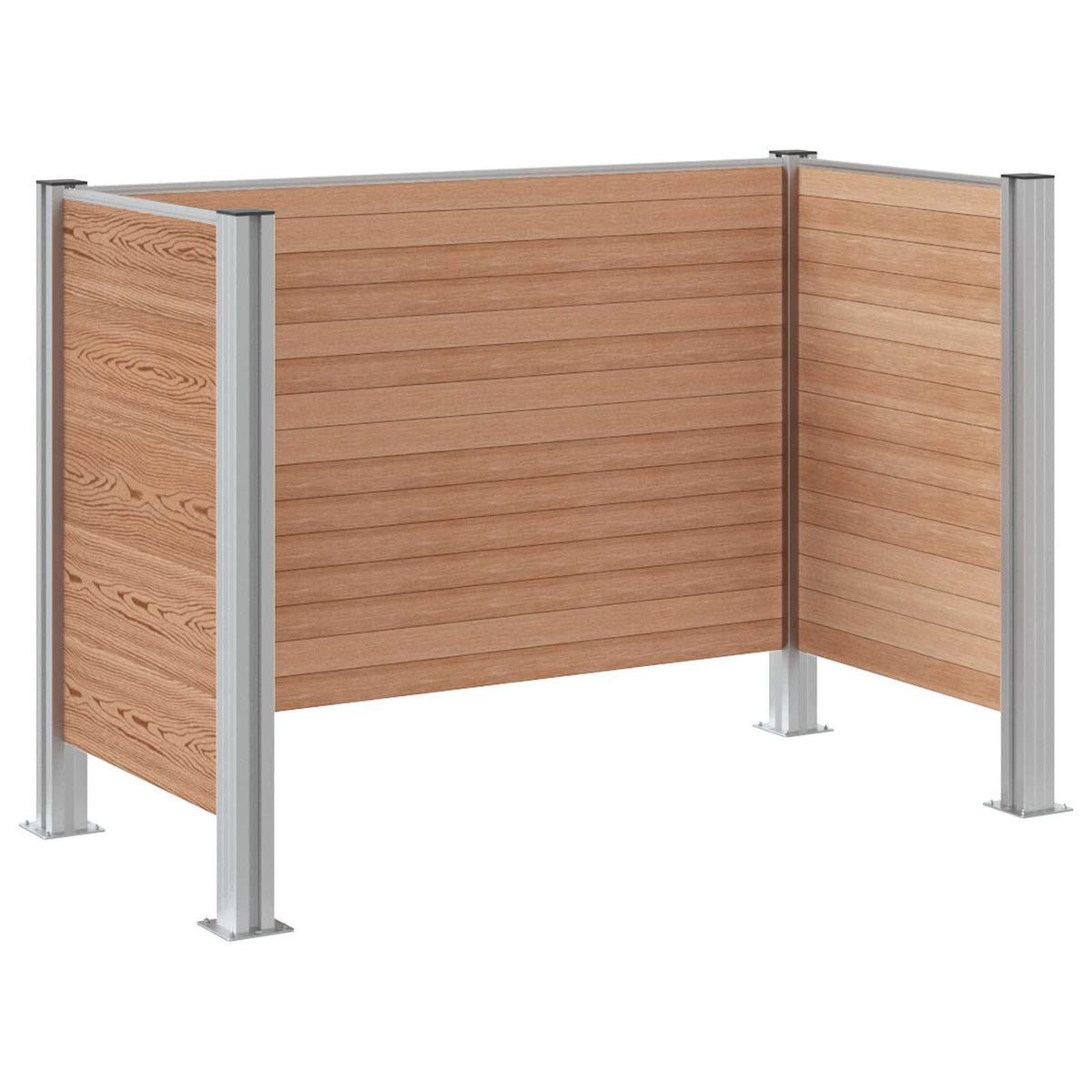 vidaXL Garbage Bin Fence Brown 161 x 85 x 115 cm Aluminium and WPC 6