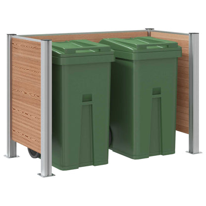 vidaXL Garbage Bin Fence Brown 161 x 85 x 115 cm Aluminium and WPC 3