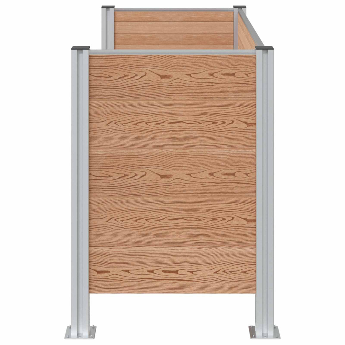 vidaXL Garbage Bin Fence Brown 161 x 85 x 115 cm Aluminium and WPC 5