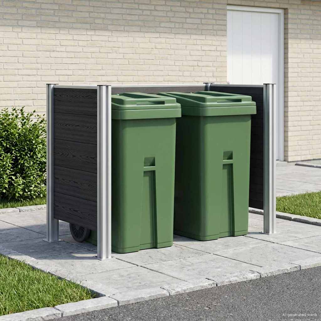 vidaXL Garbage Bin Fence 85 x 85 x 115 cm Aluminium and WPC