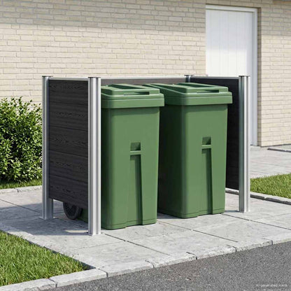 vidaXL Garbage Bin Fence 85 x 85 x 115 cm Aluminium and WPC
