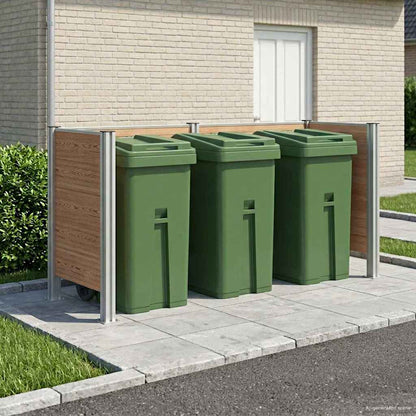 vidaXL Garbage Bin Fence 85 x 85 x 115 cm Aluminium and WPC