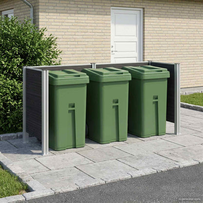 vidaXL Garbage Bin Fence 85 x 85 x 115 cm Aluminium and WPC
