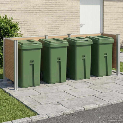 vidaXL Garbage Bin Fence 85 x 85 x 115 cm Aluminium and WPC