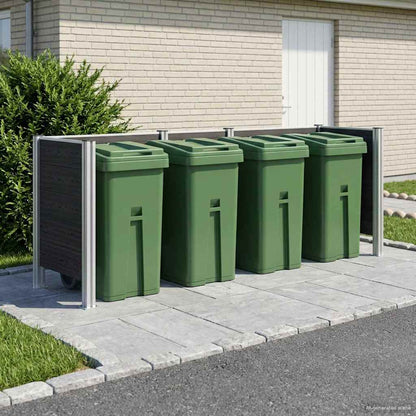 vidaXL Garbage Bin Fence 85 x 85 x 115 cm Aluminium and WPC