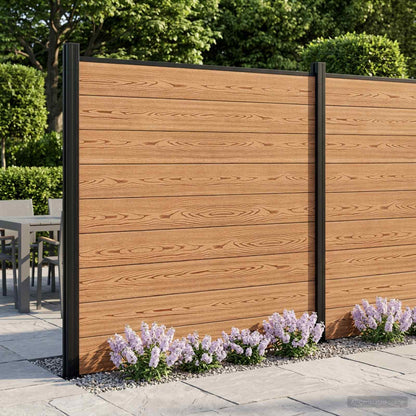 vidaXL Fence Set 175 x 186 cm WPC and Aluminium Brown 1