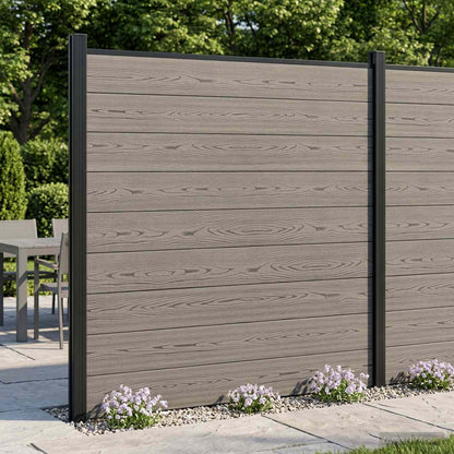 vidaXL Fence Set 175 x 186 cm WPC and Aluminium Grey 1