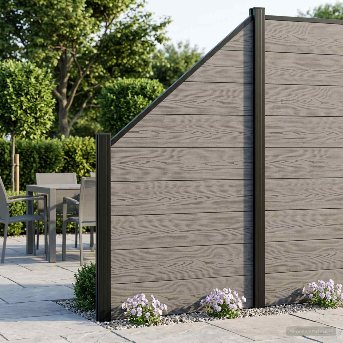 vidaXL WPC Fence Set 273x186 cm Grey