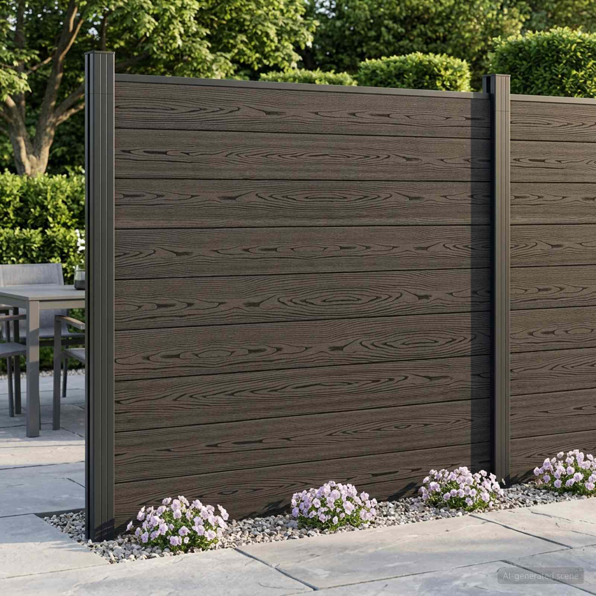 vidaXL Fence Set 175 x 186 cm WPC and Aluminium Black 1
