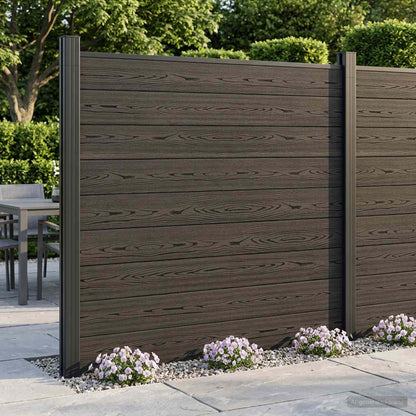 vidaXL Fence Set 175 x 186 cm WPC and Aluminium Black 1