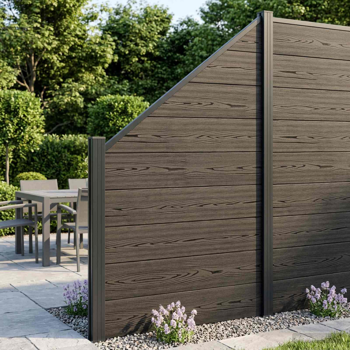 vidaXL Fence Panel WPC 175x186 cm Black