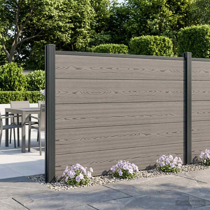 vidaXL Fence Set 180 x 105 cm WPC and Aluminium Grey 1