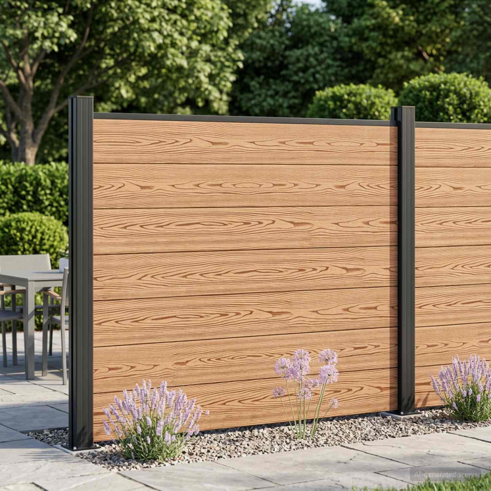 vidaXL Fence Panel WPC and Aluminium Brown 1