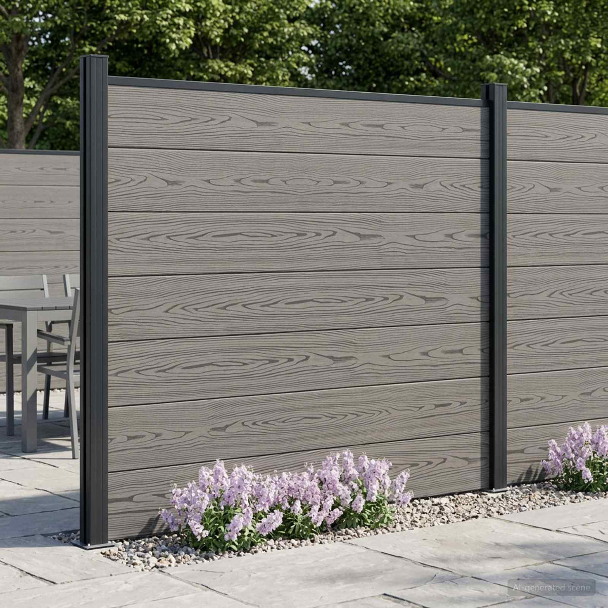 vidaXL Fence Panel WPC and Aluminium Grey 1