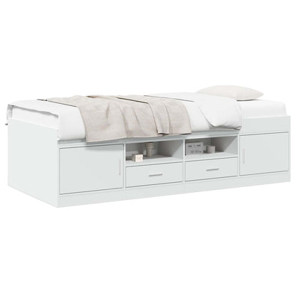 vidaXL Bed Frame with Storage White 80 x 200 cm Engineered Wood 2