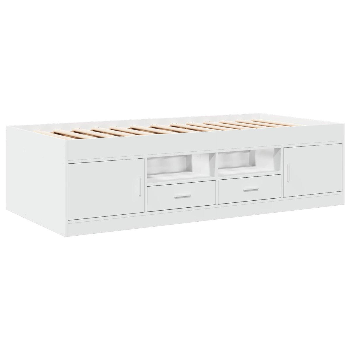 vidaXL Bed Frame with Storage White 80 x 200 cm Engineered Wood 3