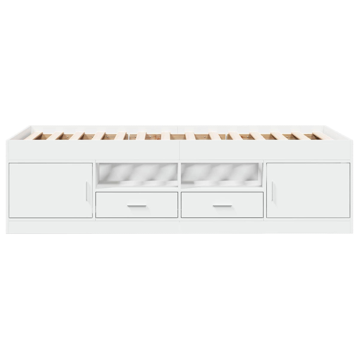 vidaXL Bed Frame with Storage White 80 x 200 cm Engineered Wood 5