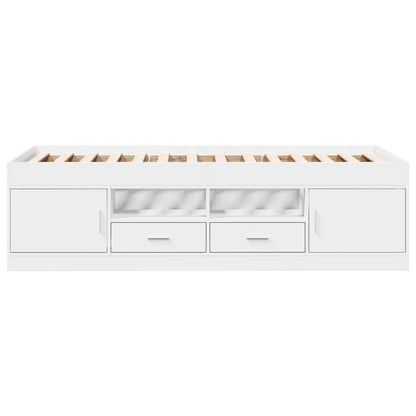 vidaXL Bed Frame with Storage White 80 x 200 cm Engineered Wood 5