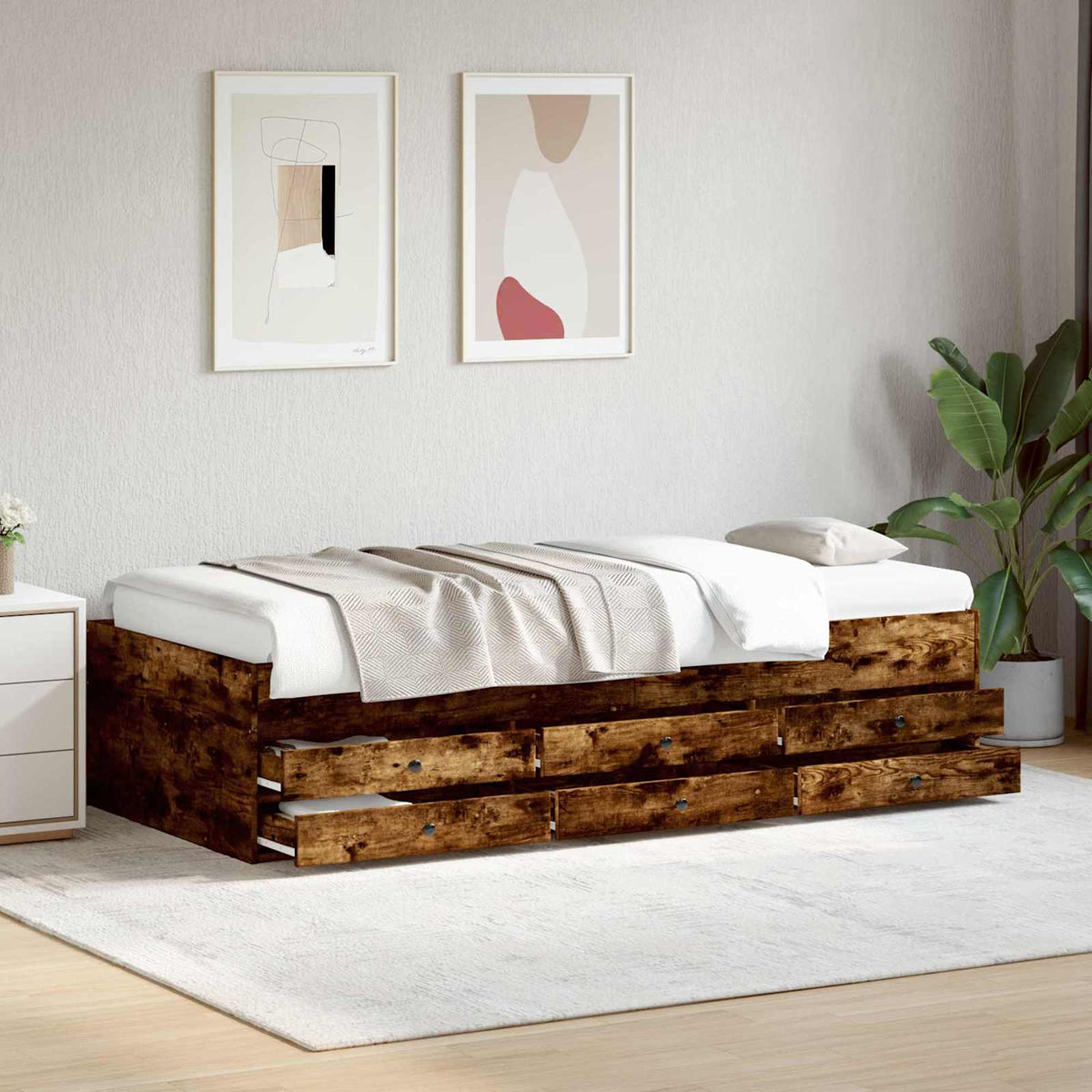 vidaXL Daybed with Drawers without Mattress Length 200 cm