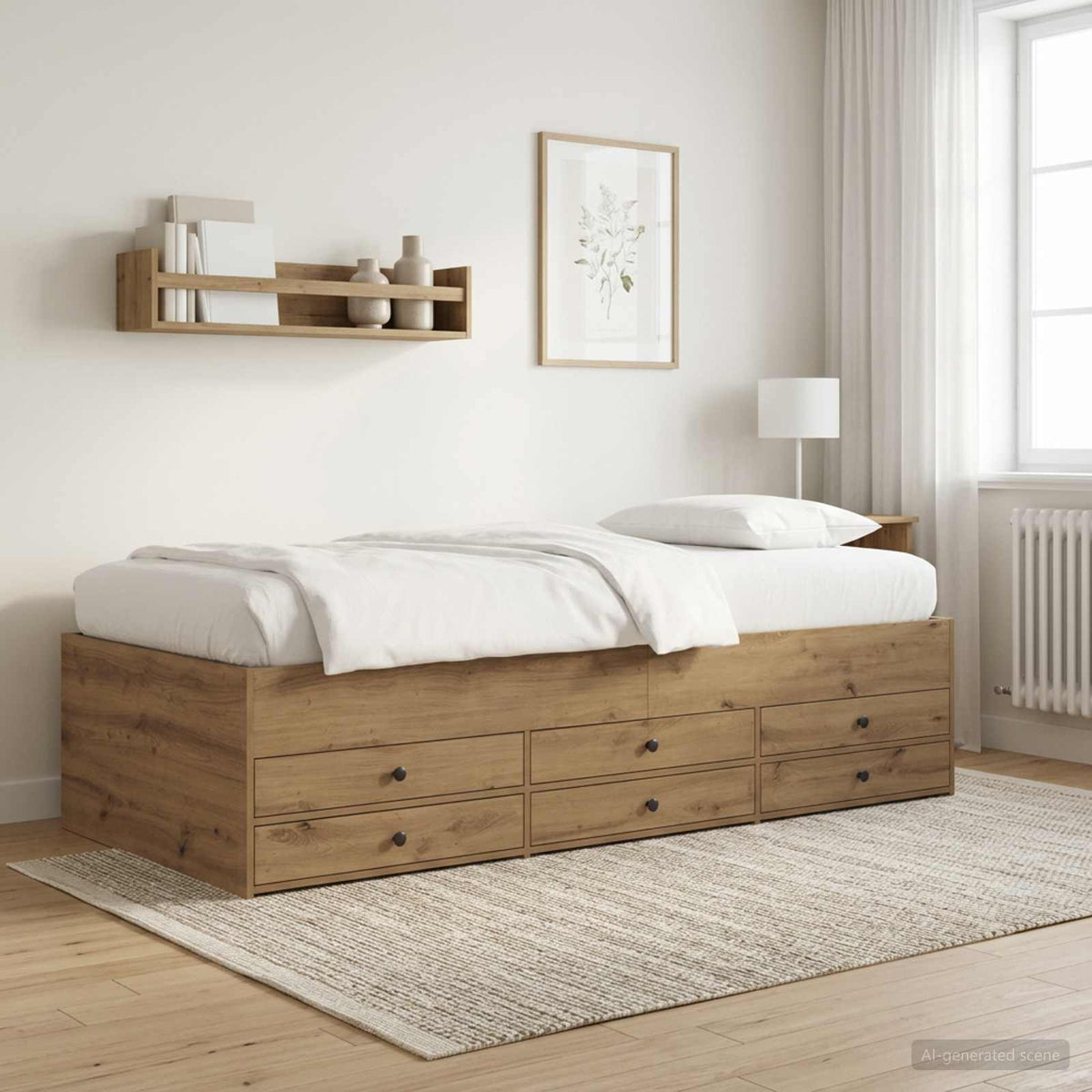 vidaXL Daybed with Drawers without Mattress Length 200 cm