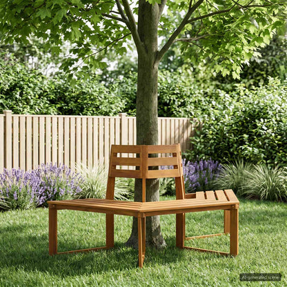 Tree Bench 160 x 70 x 86 cm Solid Acacia Wood Natural 1