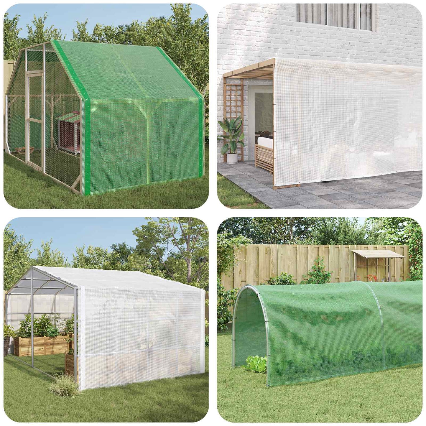 vidaXL Tarpaulin with Eyelets 2 pcs Green 3 x 20 m 260 gsm PE 1