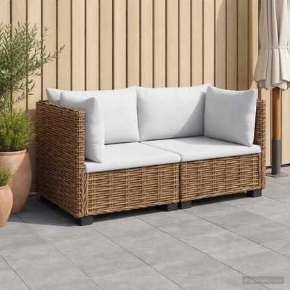 6 pcs Rattan Lounge Set with Cushions GENDT Rattan Natural 2x corner