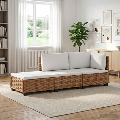 Cushions GENDT Rattan Natural Middle + footstool + corner