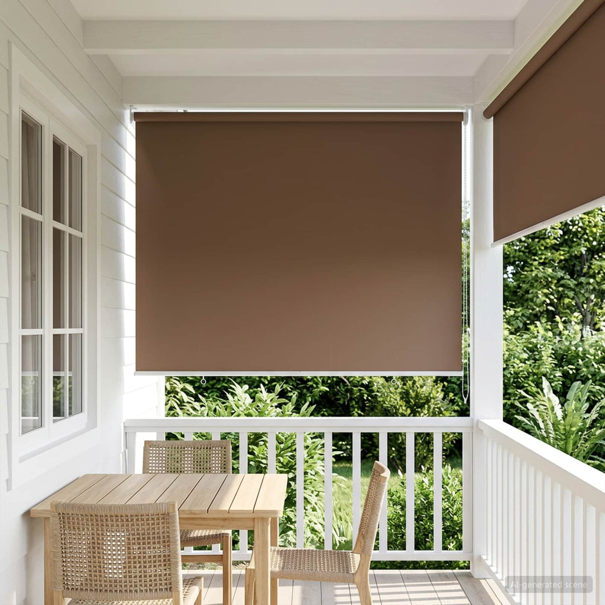 Outdoor Roller Blind UV Protection (W H) Drop 230 cm Taupe 140 cm