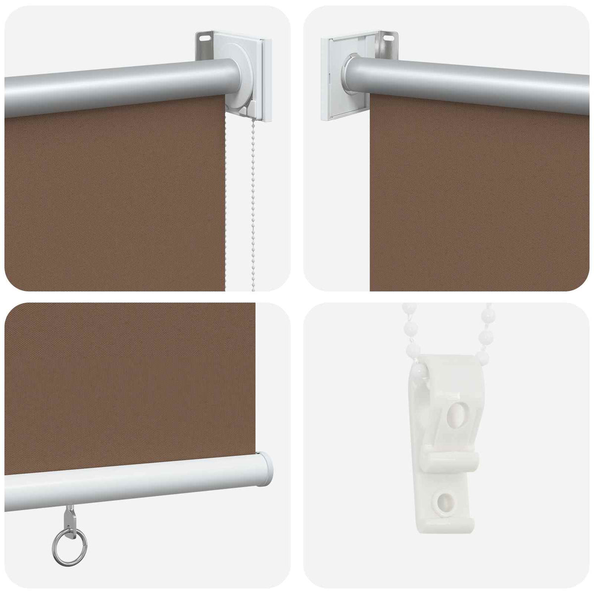 Outdoor Roller Blind UV Protection (W H) Drop 230 cm Taupe 160 cm