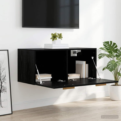 Wall Cabinet 80x35x36,5 cm Engineered Wood Black oak
