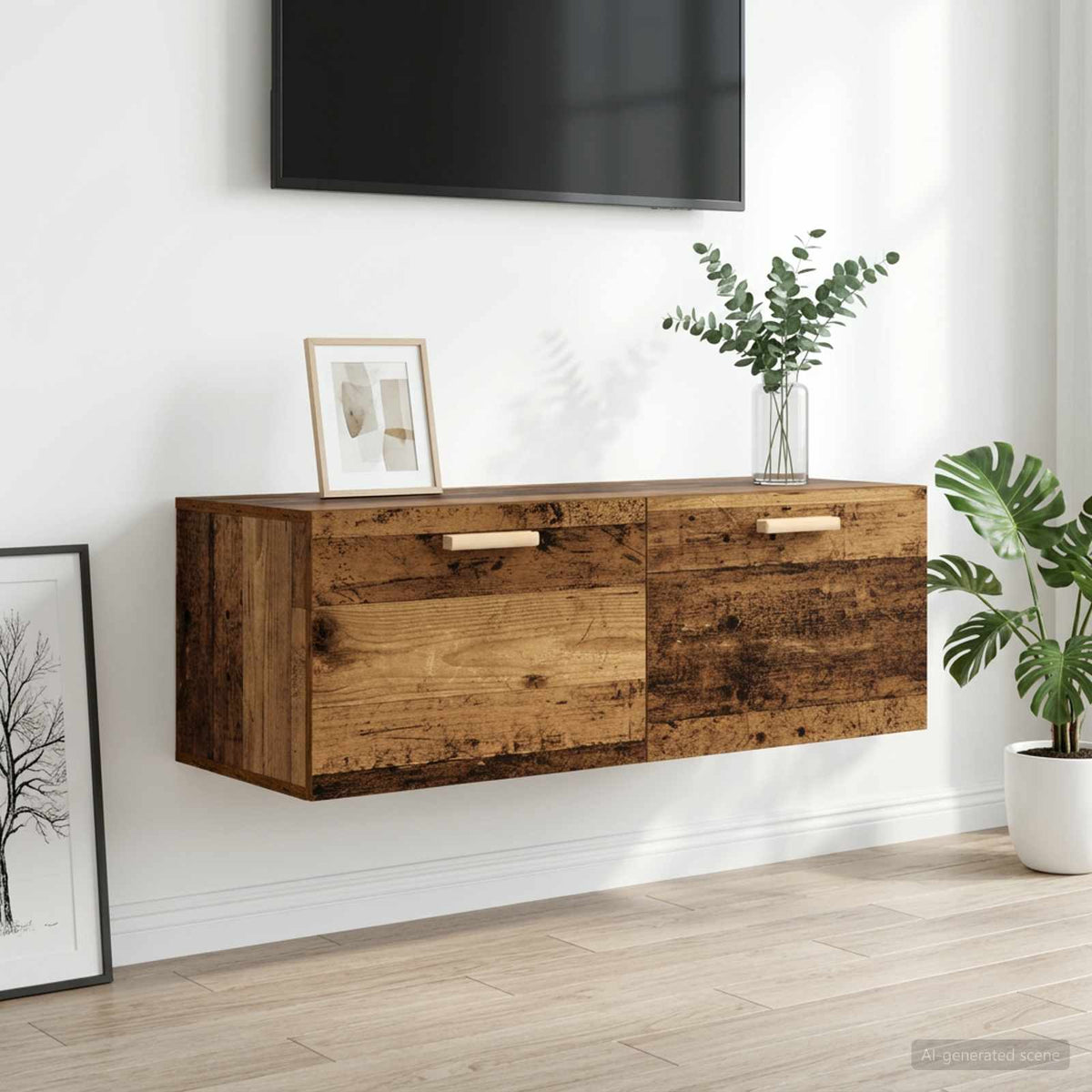 Wall Cabinet 100x36,5x35 cm Engineered Wood Old wood