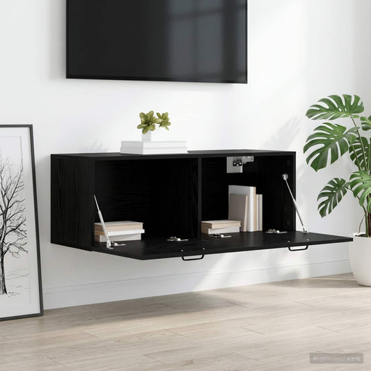 Wall Cabinet 100x36,5x35 cm Engineered Wood Black oak