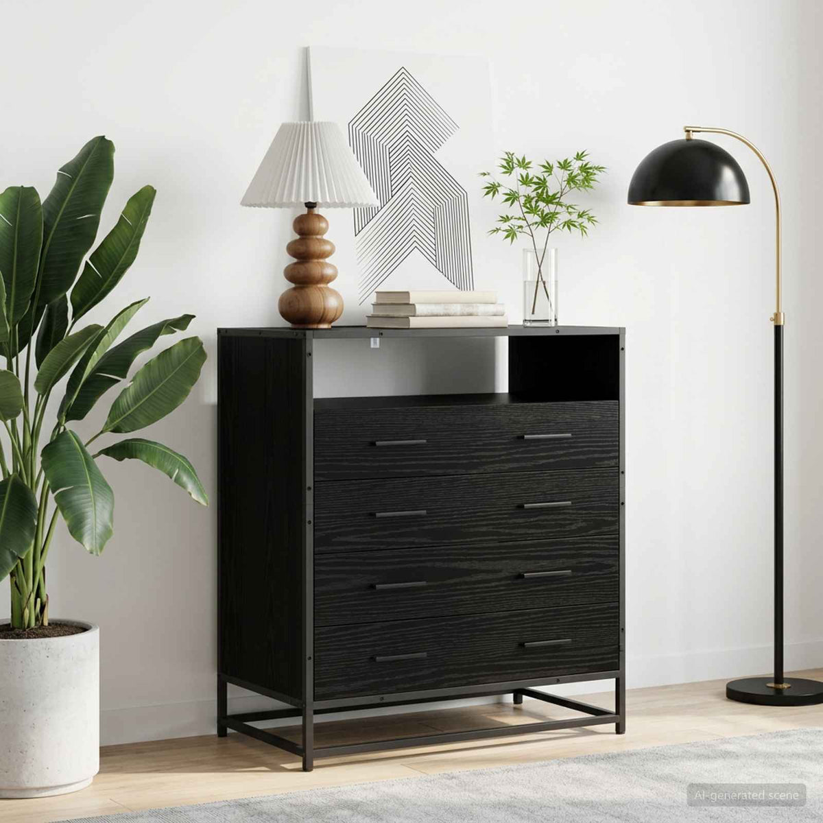 Drawer Cabinet 70x41x83,5 cm Engineered Wood Black oak