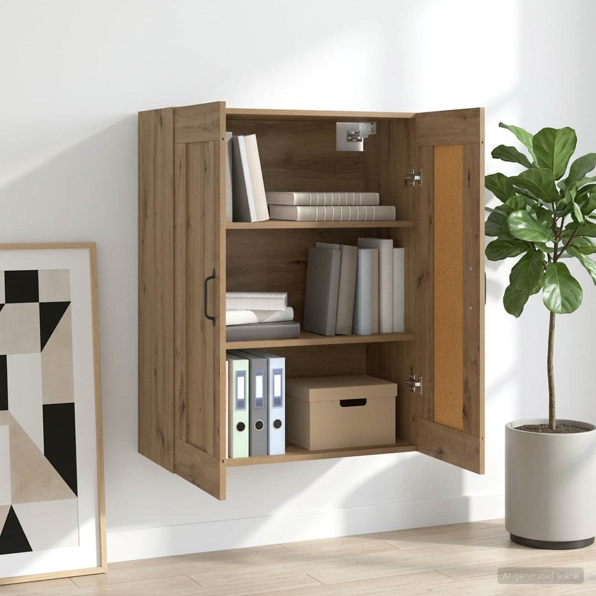Hanging Wall Cabinet 69,5x32,5x90 cm Artisan oak