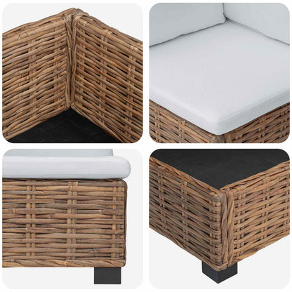vidaXL Corner Sofa with Cushions GENDT Natural Rattan Natural 6