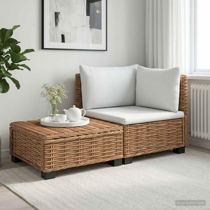 6 pcs Rattan Lounge Set with Cushions GENDT Rattan Natural Corner + table