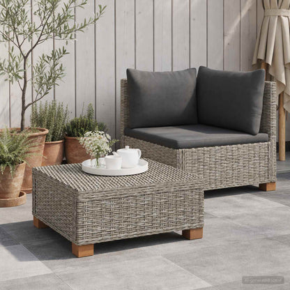 vidaXL 2 pcs Rattan Lounge Set with Cushions GENDT Natural Rattan 3