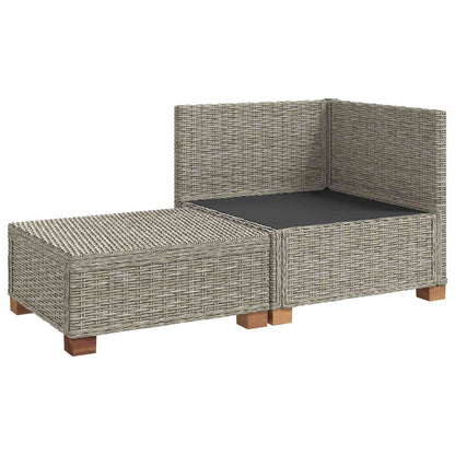 vidaXL 2 pcs Rattan Lounge Set with Cushions GENDT Natural Rattan 4
