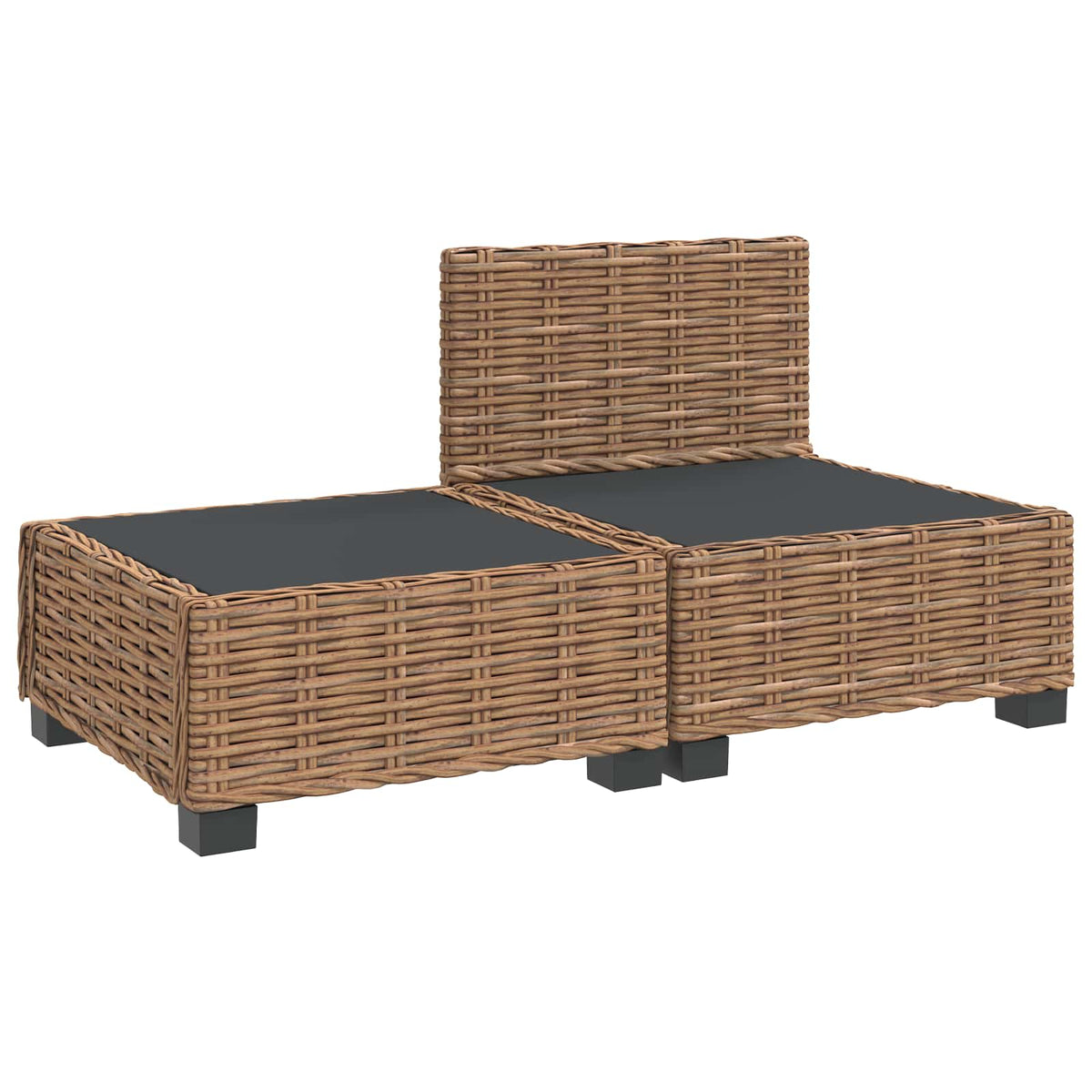 vidaXL 2 pcs Rattan Lounge Set with Cushions GENDT Natural Rattan 4