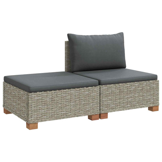 Cushions GENDT Natural Rattan Kubu Grey Middle + footstool