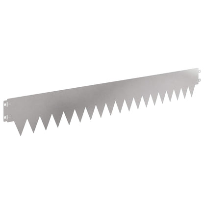 vidaXL Lawn Edging 50 pcs 103 x 15 cm Steel Silver 2