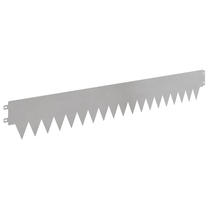 vidaXL Lawn Edging 50 pcs 103 x 15 cm Steel Silver 6