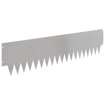 vidaXL Lawn Edging 30 pcs 103 x 25 cm Steel Silver 6