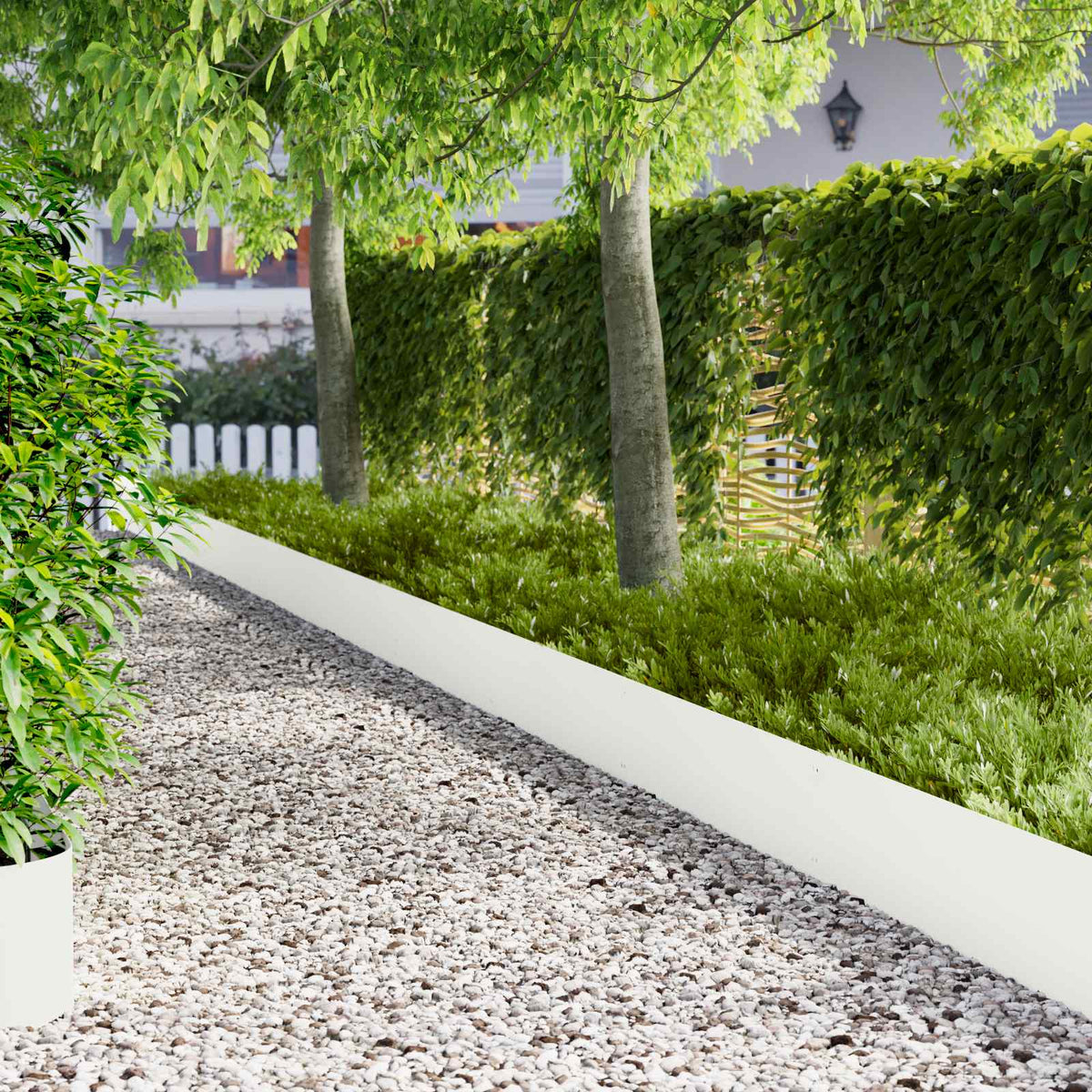 Lawn Edging Steel Height White