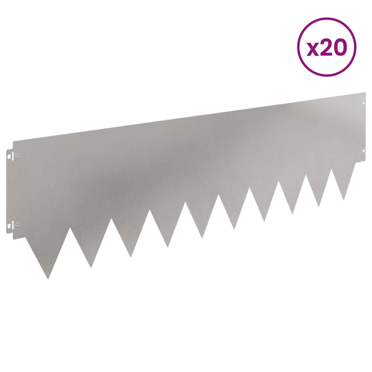 Lawn Edging 103 x Steel 20 pcs Height 30 cm Stainless steel